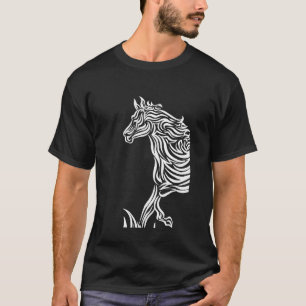 Camiseta Cavalo monocromático Arte Amante de cavalos Arte A