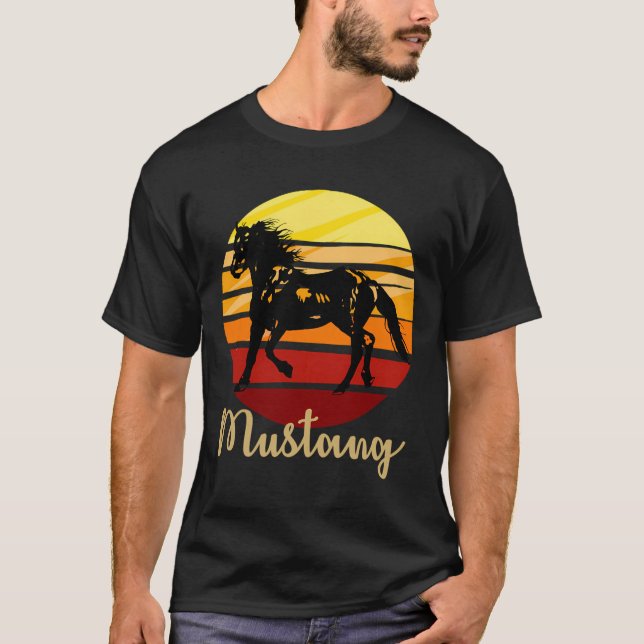 Camiseta Cavalo Mustang Correndo Ao Sol (Frente)