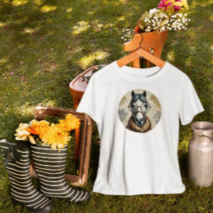 Camiseta Cavalo na moda com Óculos - Arte Venenosa Engraçad