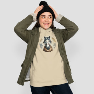 Camiseta Cavalo na moda com Óculos - Engraçado Vintage Art