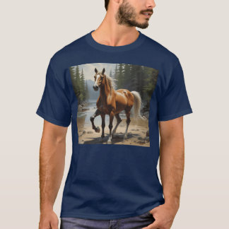 Camiseta cavalo na vida selvagem engraçado