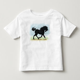 Camiseta Cavalo Negro com Gráfico de Anatomia de Estrelas