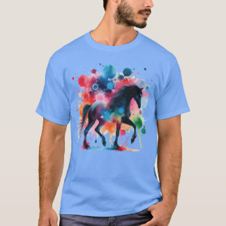 Camiseta cavalo numa design engraçada colorida