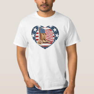 Camiseta Cavalo Ocidental Patriótico dos EUA