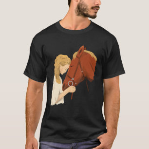 Camiseta Cavalo Para Mulheres E Raparigas