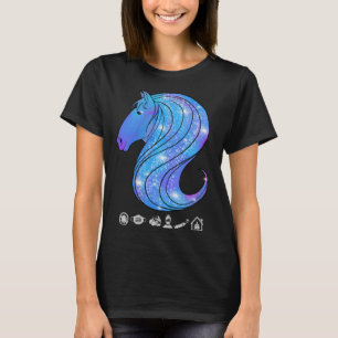 Camiseta Cavalo para Raparigas Gráfico Mais Corrida Corrent