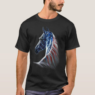 Camiseta Cavalo Patriótico Bandeira Americana 4 De Julho In
