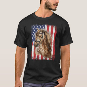 Camiseta Cavalo Patriótico Bandeira Americana Hipismo