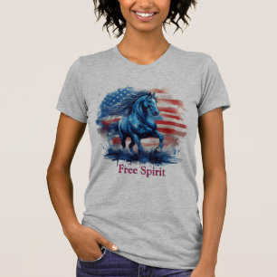 Camiseta Cavalo Patriótico do Espírito Livre