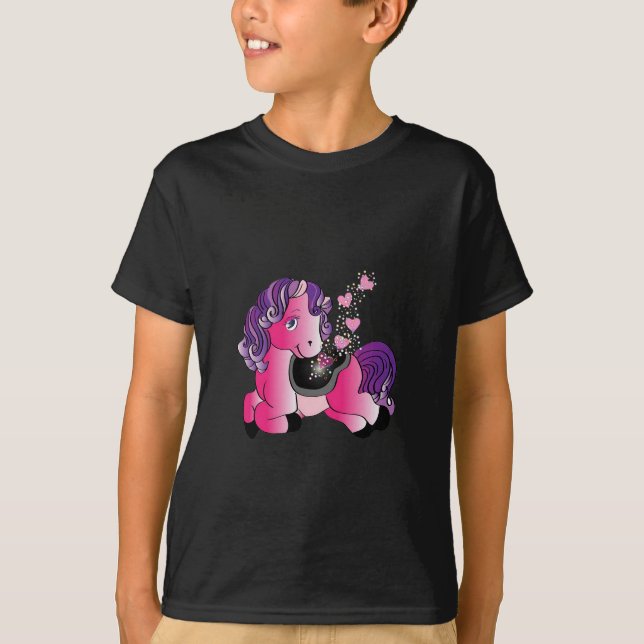 Camiseta Cavalo pequeno feliz (Frente)
