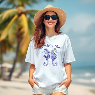 Camiseta Cavalo-Pescador Core-Havaí-Azul Tropical