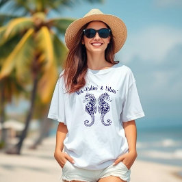 Camiseta Cavalo-Pescador Core-Havaí-Azul Tropical