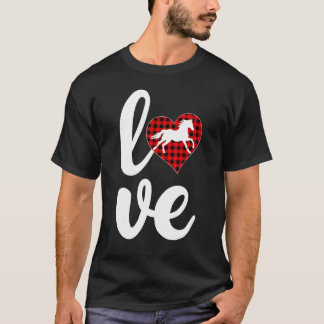 Camiseta Cavalo Plaid Búfalo Engraçado Amor Cavalo Dia dos 