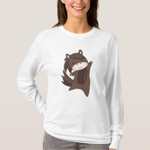 Camiseta Cavalo Pôr-De-Orelha Castanho