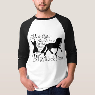 Camiseta Cavalo preto grande