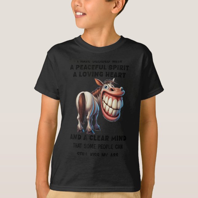 Camiseta Cavalo Que Decidi Com Um Escrito Pacífico Um Amor (Frente)