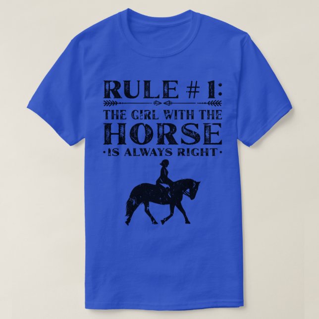 Camiseta Cavalo Rapariga Tem Sempre Razão, Cavaleiro Equest (Frente do Design)