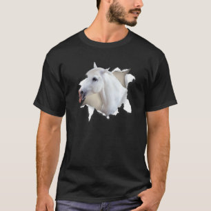 Camiseta Cavalo Rasgou Tecido Cavalo Para Meninas Meninos M