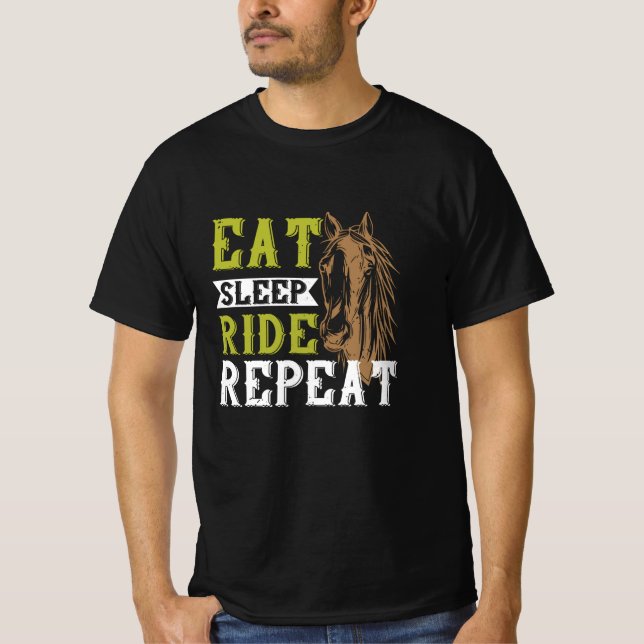 Camiseta Cavalo - Repetir a Carga do Sono (Frente)