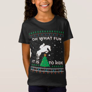Camiseta Cavalo Rider Equestrian Cowboy Febre Suor de Natal
