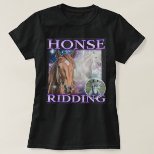 Camiseta Cavalo Ridículo Meme de Cavalo Engraçado Homens Mu