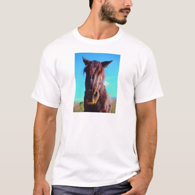 Camiseta Cavalo Roxo com Boca Verde (Frente)