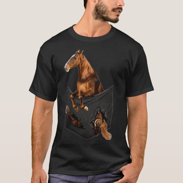Camiseta Cavalo Saddlecriado Americano no bolso para mulher (Frente)