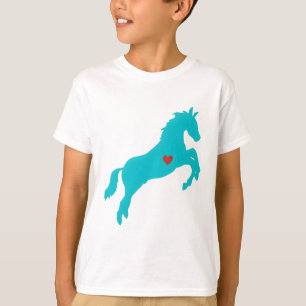 Camiseta cavalo saltante com coração