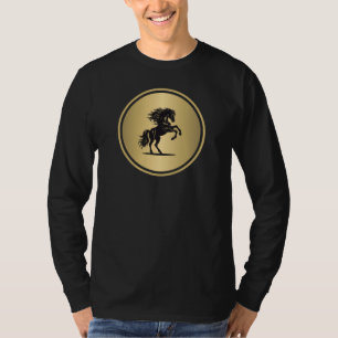 Camiseta Cavalo Saltitante Dourado Espírito Selvag