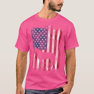 Camiseta Cavalo Silhouette Us Flag Vintage Andando Patrióti