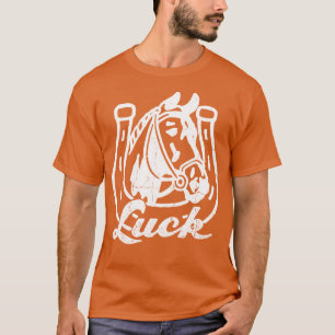 Camiseta Cavalo Sortudo com Distância Branca de Ferradura