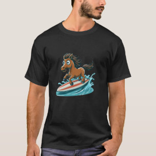 Camiseta Cavalo Surfando numa Prancha de Surfe