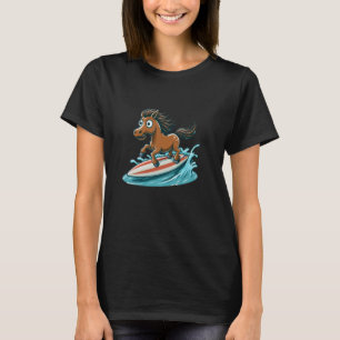 Camiseta Cavalo Surfando numa Prancha de Surfe