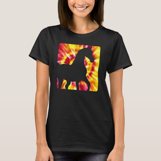 Camiseta Cavalo Tie Dye para Amantes de Cavalos (Frente)