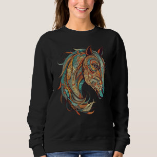 Camiseta Cavalo Tribal Abstrato Nativo Americano Geométrico