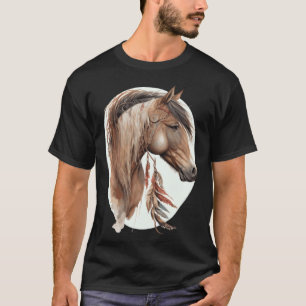 Camiseta Cavalo Tribal Aquarela Cavalo Apanhador de Sonhos 