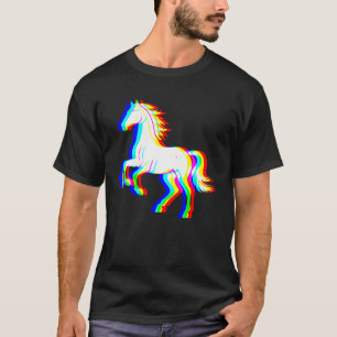 Camiseta Cavalo Trippy EDM Rave Ilusão Gráfica Equestre