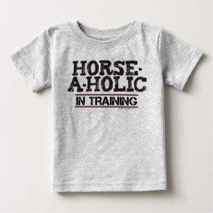 Camiseta Cavalo-Um-Holic na Capa longa da criança do