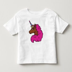 Camiseta Cavalo Unicórnio Afro Rosa Quente