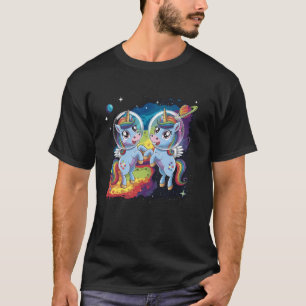 Camiseta Cavalo Unicórnio Astronauta Arco-íris Espaço Galáx