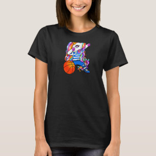 Camiseta Cavalo Unicórnio Dabbing Grécia Adeptos de Basquet
