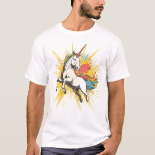 Camiseta Cavalo Unicórnio de Explosão em Quadrinhos (1)