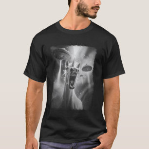 Camiseta Cavalo Unicórnio OVNI Alien Extraterrestre Selfie