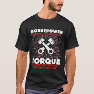 Camiseta Cavalo-Vapor Vs Torque Mecânico de Carro a Diesel