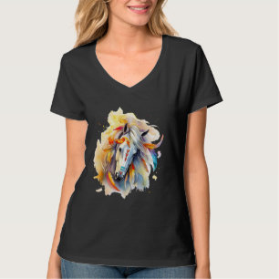 Camiseta Cavalo Vento Índio Arte Tribal Nativo Cavalo Ameri
