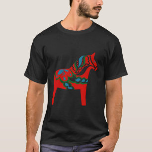 Camiseta Cavalo Vermelho Dalecarliano Suecia de Cavalo Dala