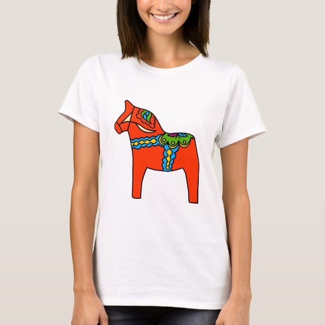 Camiseta Cavalo vermelho de Dala (Frente)