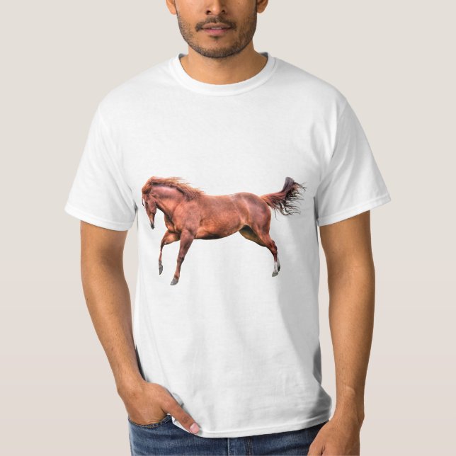 Camiseta Cavalo Vermelho Espirituado Correndo Canterna Brin (Frente)