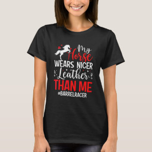 Camiseta Cavalo Veste Nicer Leather Barrel Racer Horse Raci