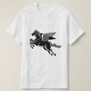 Camiseta Cavalo Voador - Preto e Branco